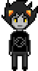 A pagedoll that is Karkat Vantas 
                                                                            from Homestuck. He spin.
