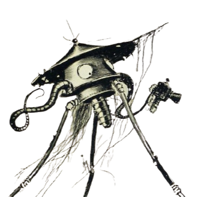 Alooo! This is a tripod 
                from War of the Worlds. More specifically the Correa design. It won't destroy this website. 
                Probably. Also sorry mobile users he may look a bit jank.